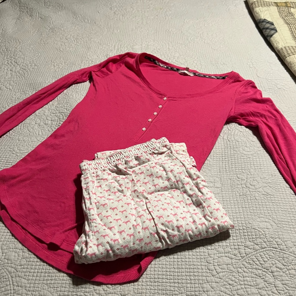 Victoria's Secret Pink Top with Plaid Trim PINK